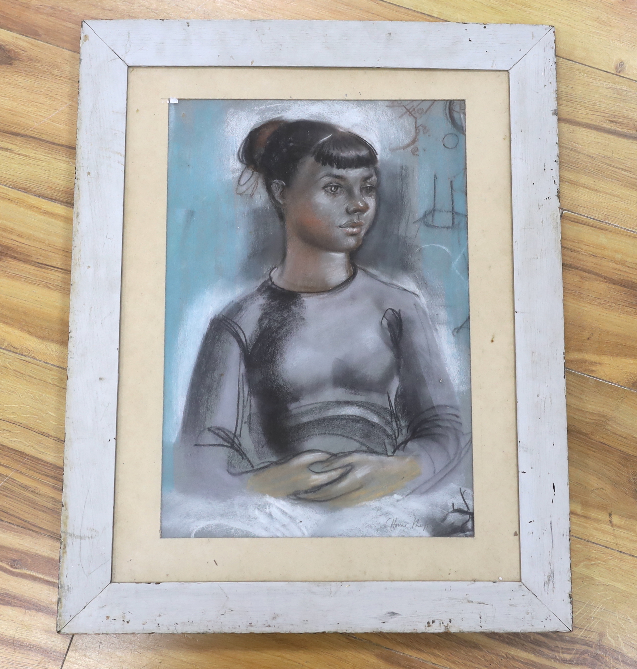 Sidney Horne Shepherd (1909–1993), pastel, Study of a girl, signed, 45 x 29cm